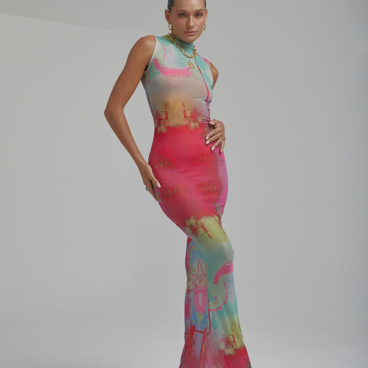 mesh dragon dress MESH MAXI DRESS